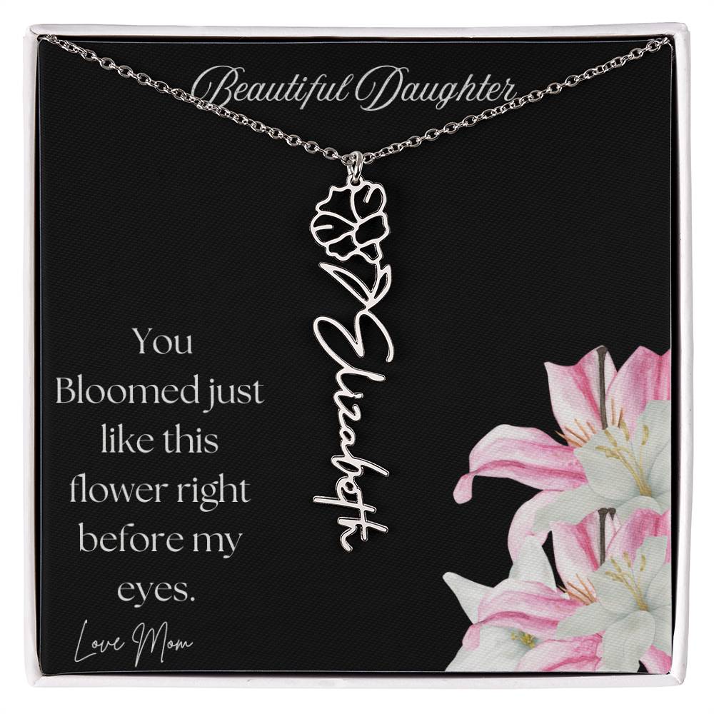 Beautiful Daughter - Flower Name Necklace