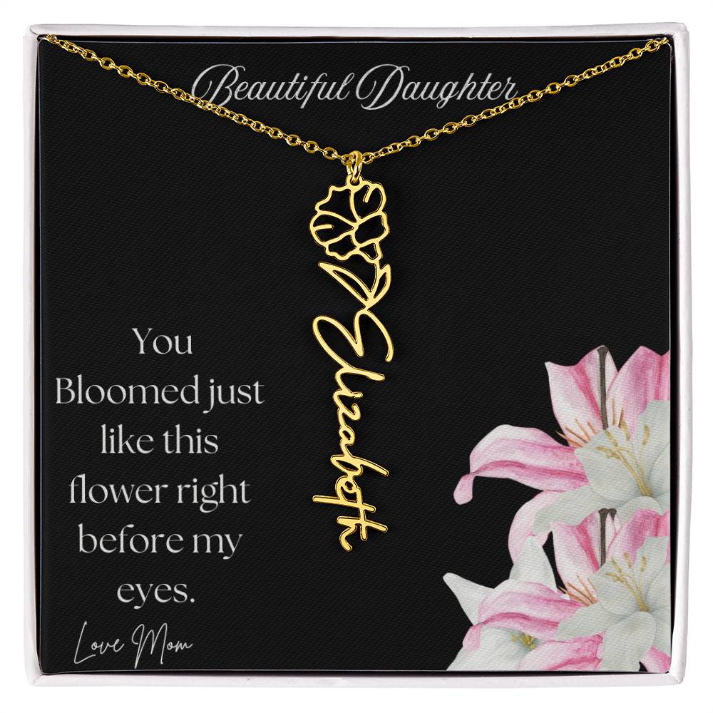Beautiful Daughter - Flower Name Necklace