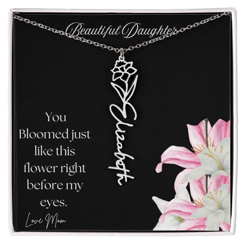 Beautiful Daughter - Flower Name Necklace
