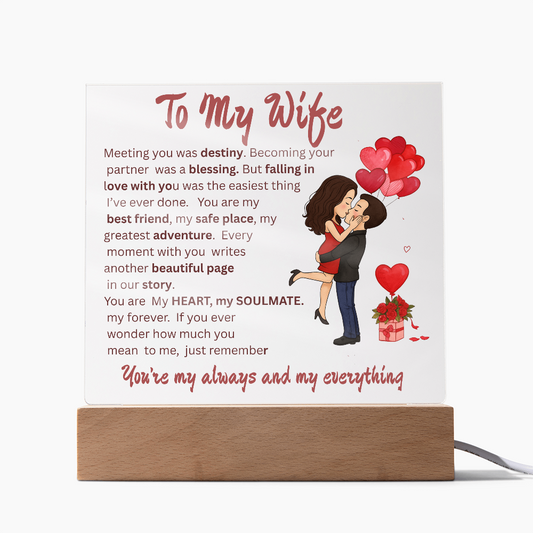 ACRYLIC  PLAQUE   ...TO MY WIFE
