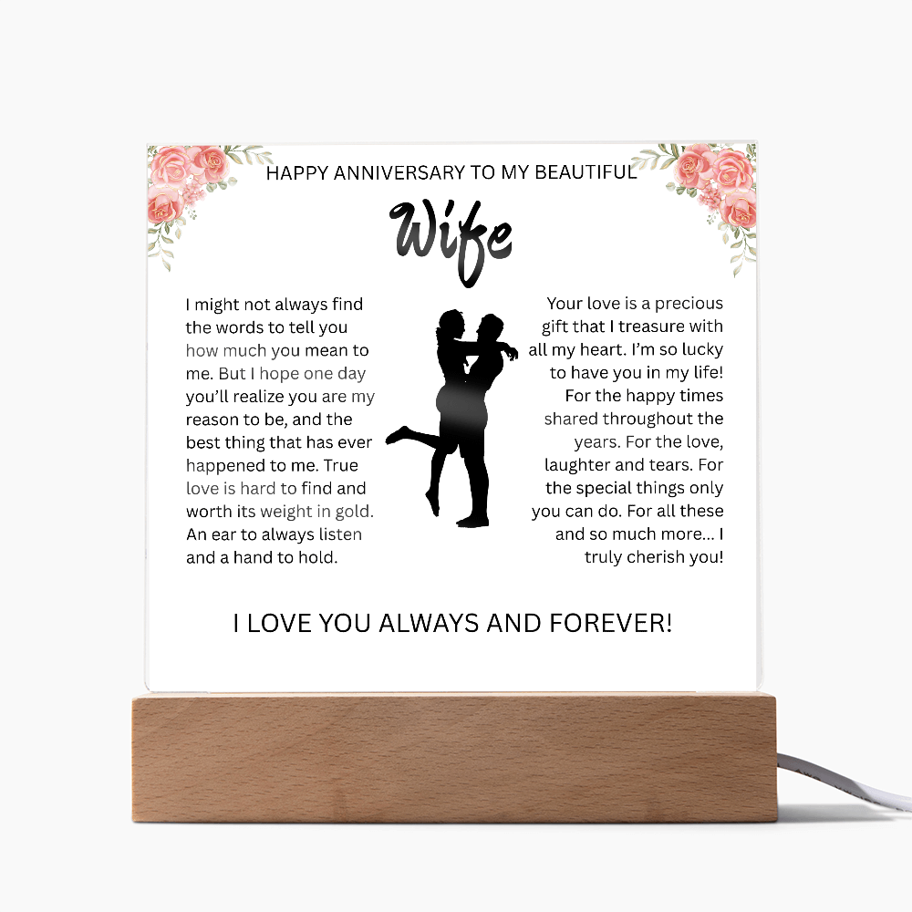 HAPPY ANNIVERSARY TO MY BEAUTIFUL WIFE..ACRYLIC PLAQUE