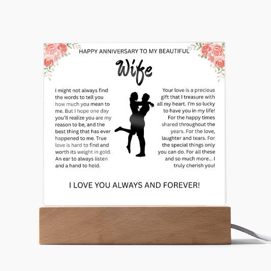HAPPY ANNIVERSARY TO MY BEAUTIFUL WIFE..ACRYLIC PLAQUE