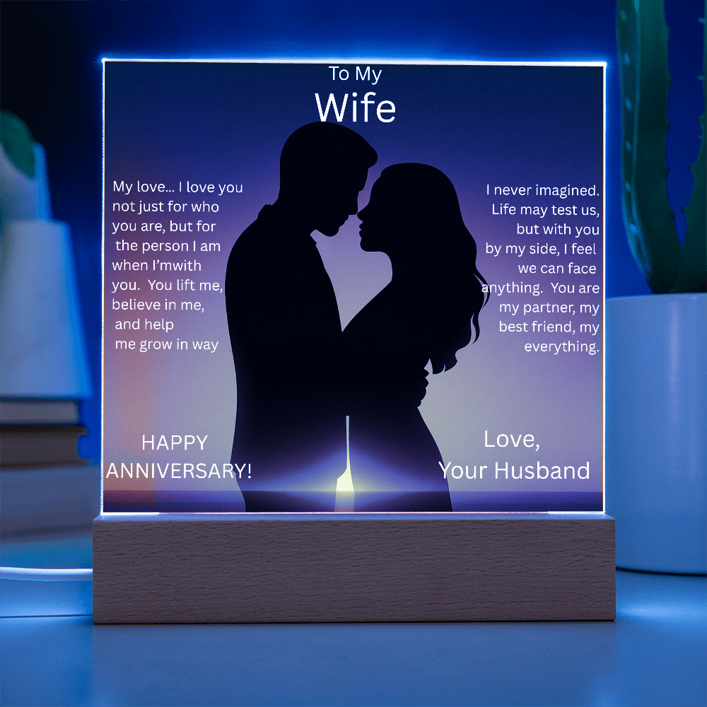 TO MY WIFE ANNIVERSARY,,,ACRYLIC PLAQUE