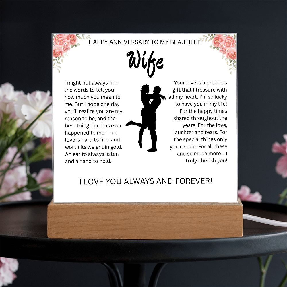 HAPPY ANNIVERSARY TO MY BEAUTIFUL WIFE..ACRYLIC PLAQUE