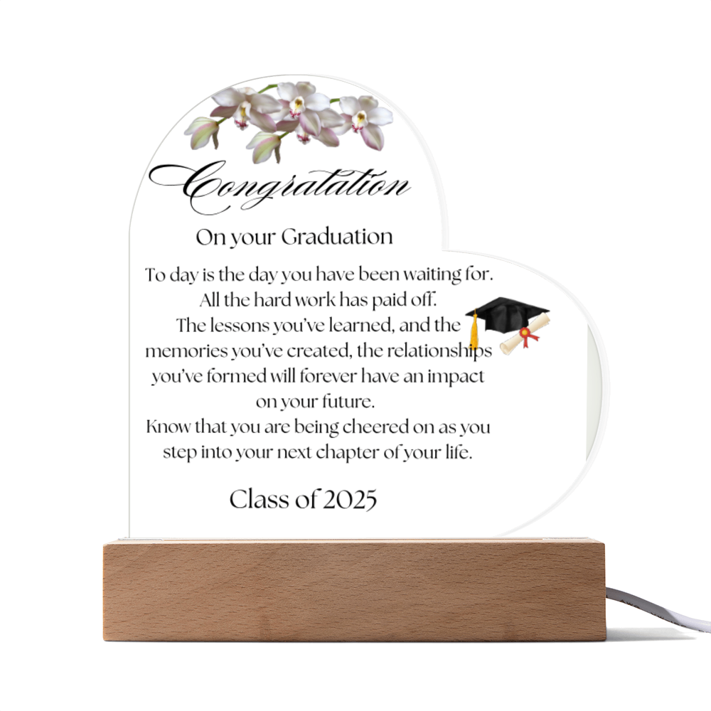 2025 Congratulation Graduate - Acrylic Heart Plaque
