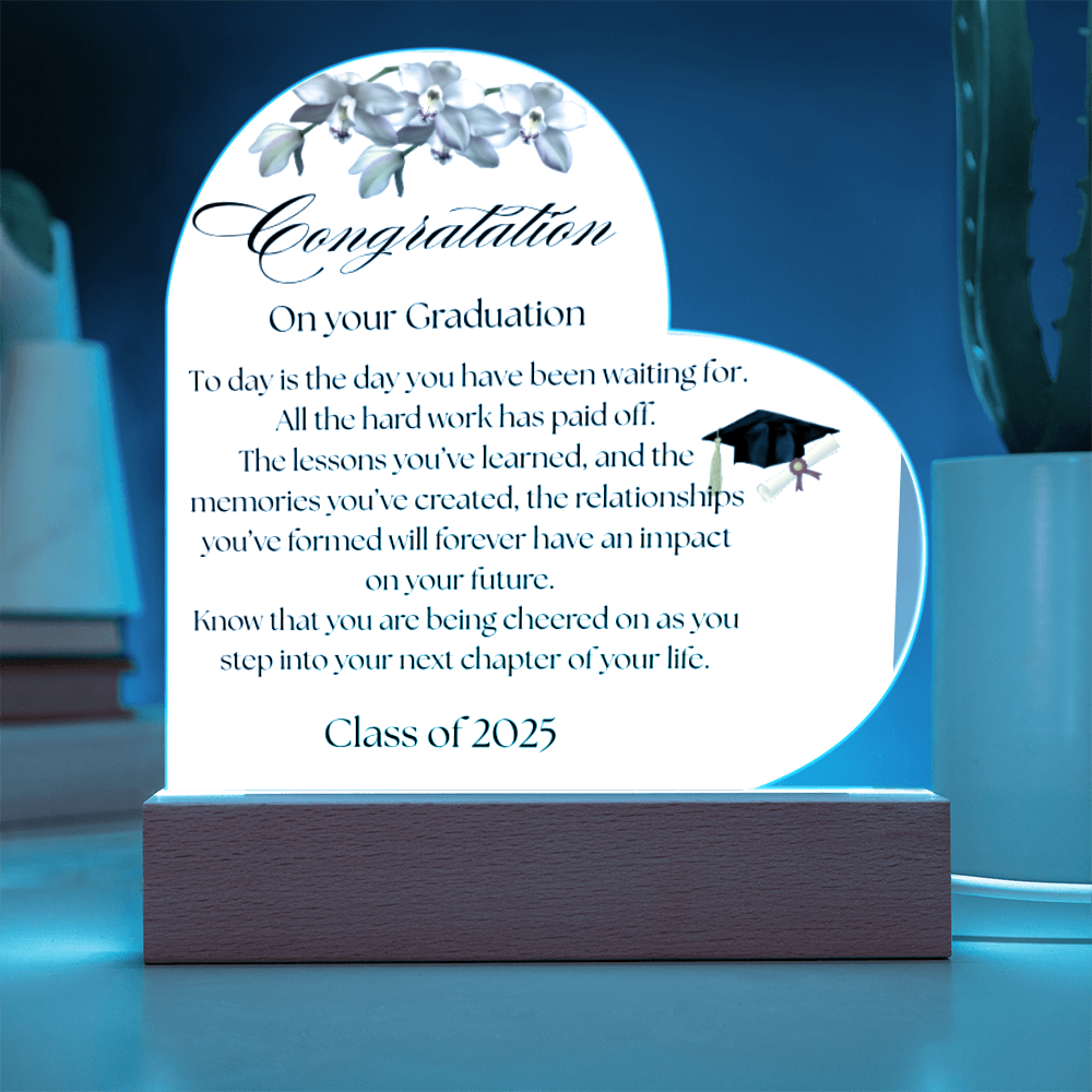 2025 Congratulation Graduate - Acrylic Heart Plaque
