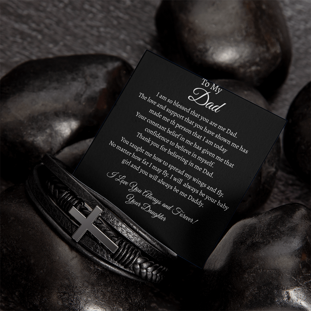To My Dad - Men's Cross Bracelet
