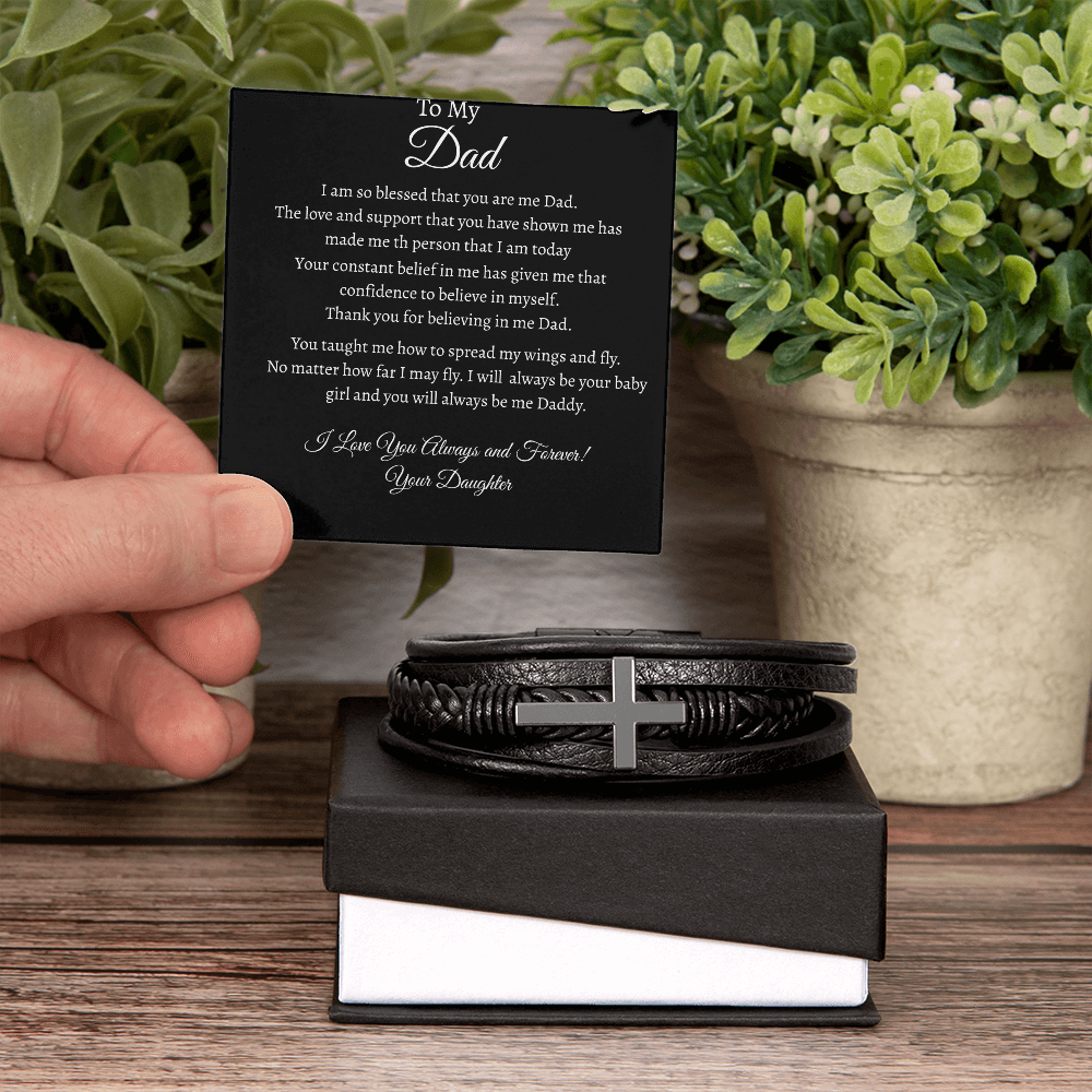 To My Dad - Men's Cross Bracelet
