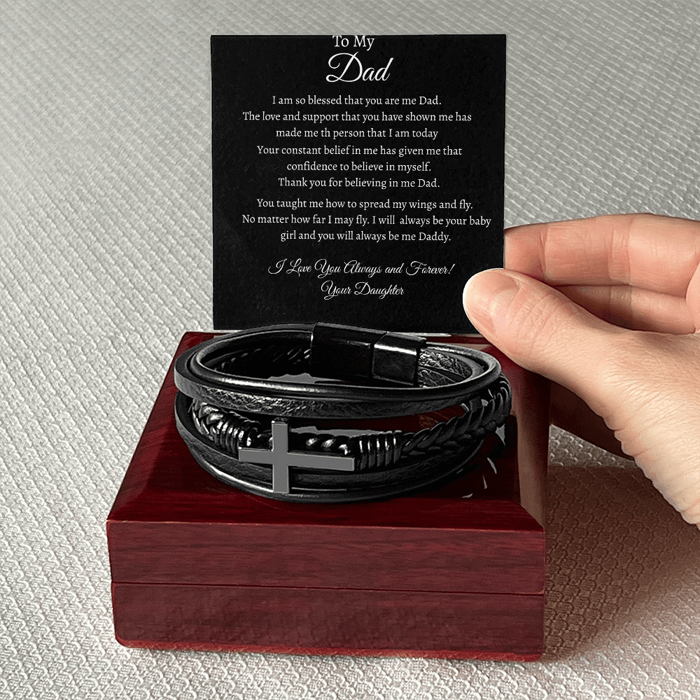 To My Dad - Men's Cross Bracelet