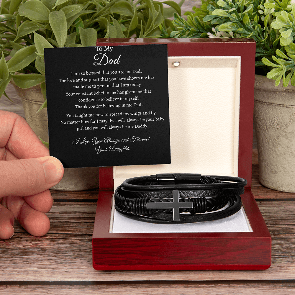 To My Dad - Men's Cross Bracelet