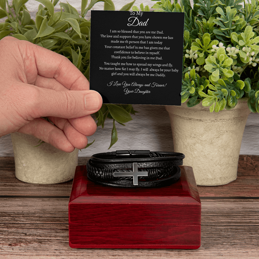 To My Dad - Men's Cross Bracelet