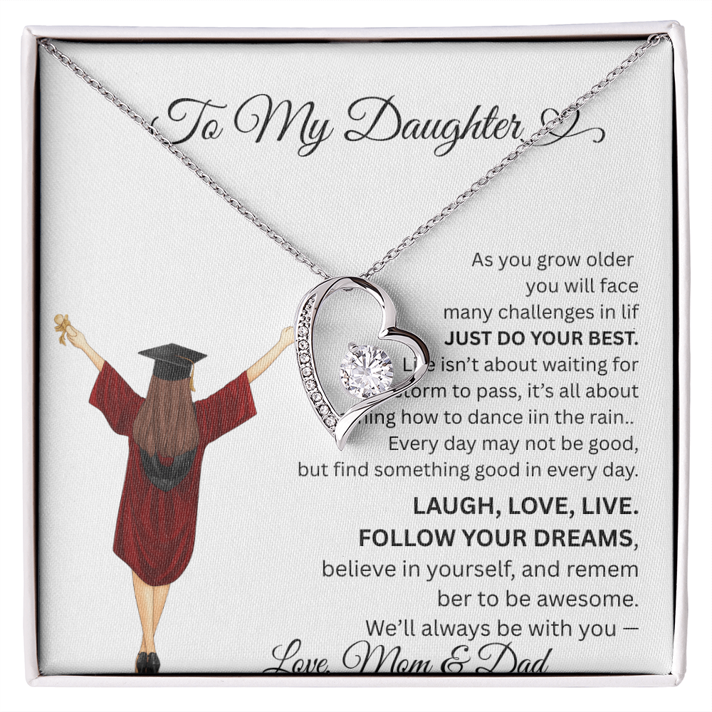 DAUGHTER GRADUATION  FOREVER LOVE NECKLACE frm mom and dad
