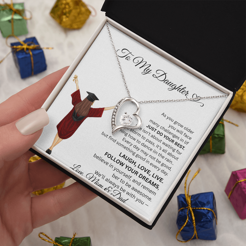 DAUGHTER GRADUATION  FOREVER LOVE NECKLACE frm mom and dad