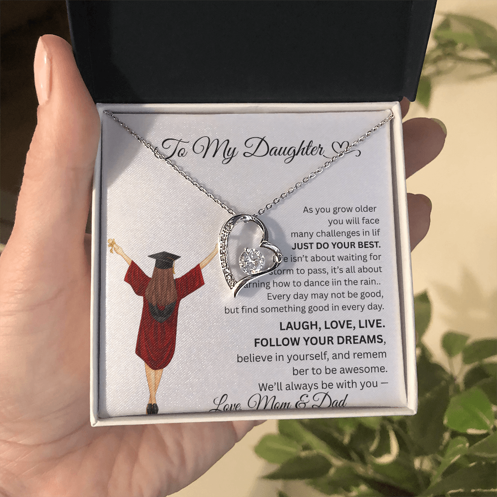 DAUGHTER GRADUATION  FOREVER LOVE NECKLACE frm mom and dad