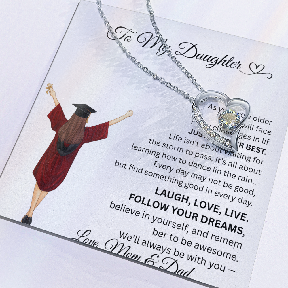 DAUGHTER GRADUATION  FOREVER LOVE NECKLACE frm mom and dad