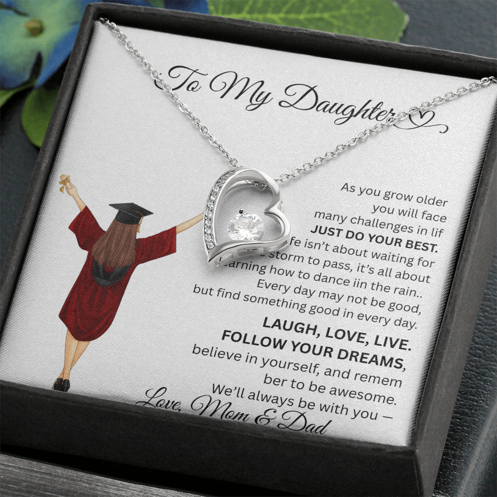 DAUGHTER GRADUATION  FOREVER LOVE NECKLACE frm mom and dad