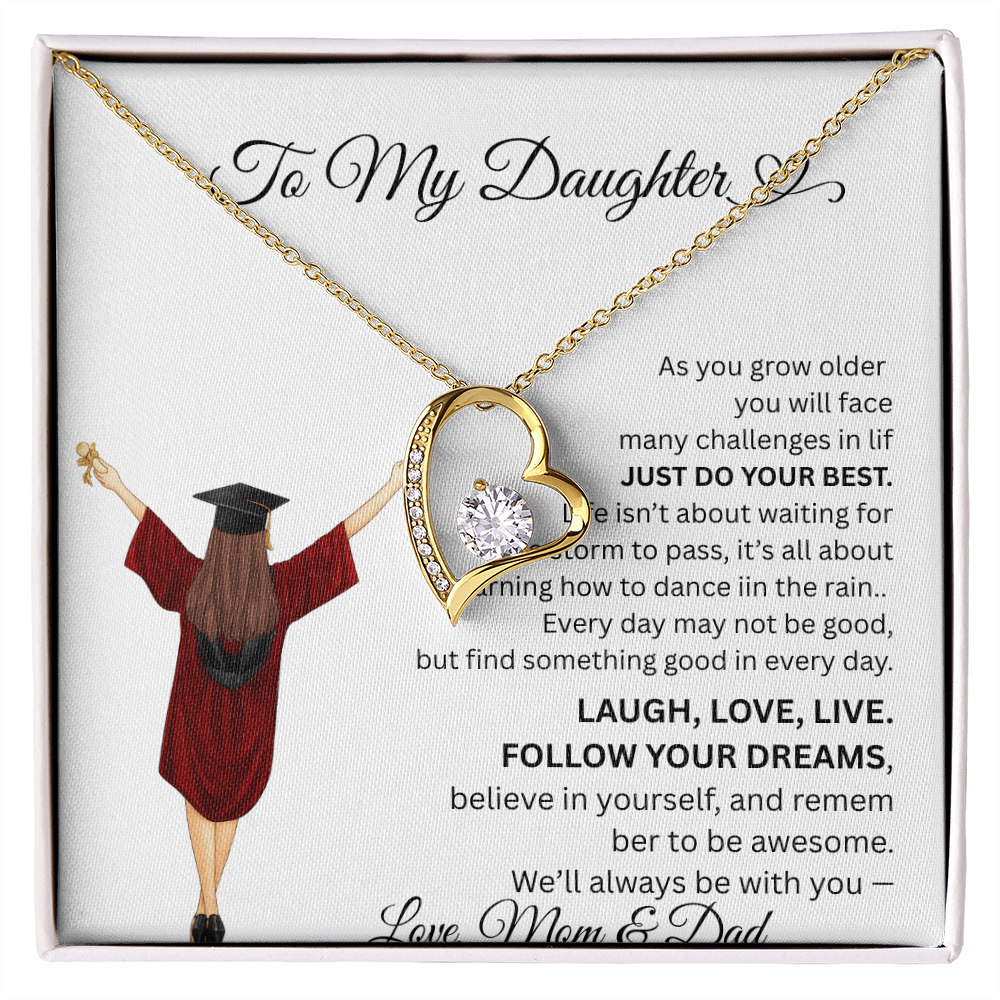 DAUGHTER GRADUATION  FOREVER LOVE NECKLACE frm mom and dad