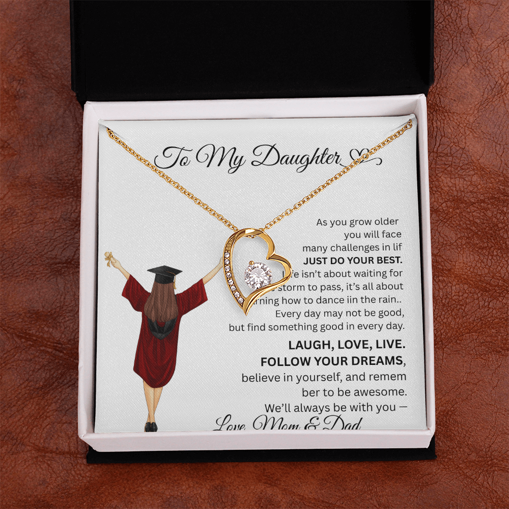 DAUGHTER GRADUATION  FOREVER LOVE NECKLACE frm mom and dad
