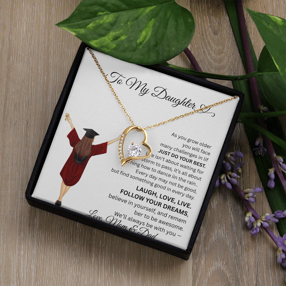 DAUGHTER GRADUATION  FOREVER LOVE NECKLACE frm mom and dad