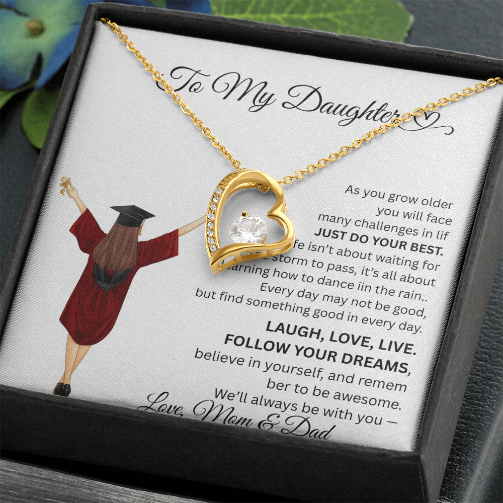 DAUGHTER GRADUATION  FOREVER LOVE NECKLACE frm mom and dad