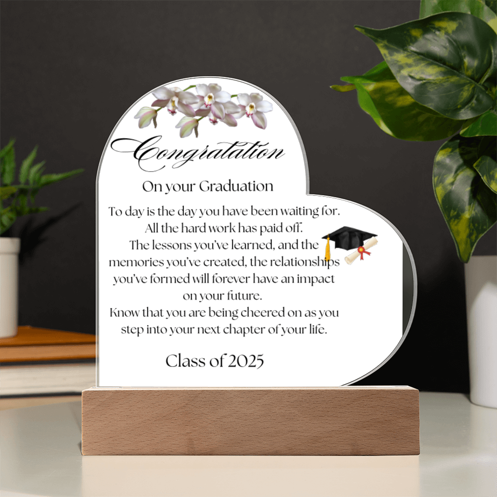 2025 Congratulation Graduate - Acrylic Heart Plaque
