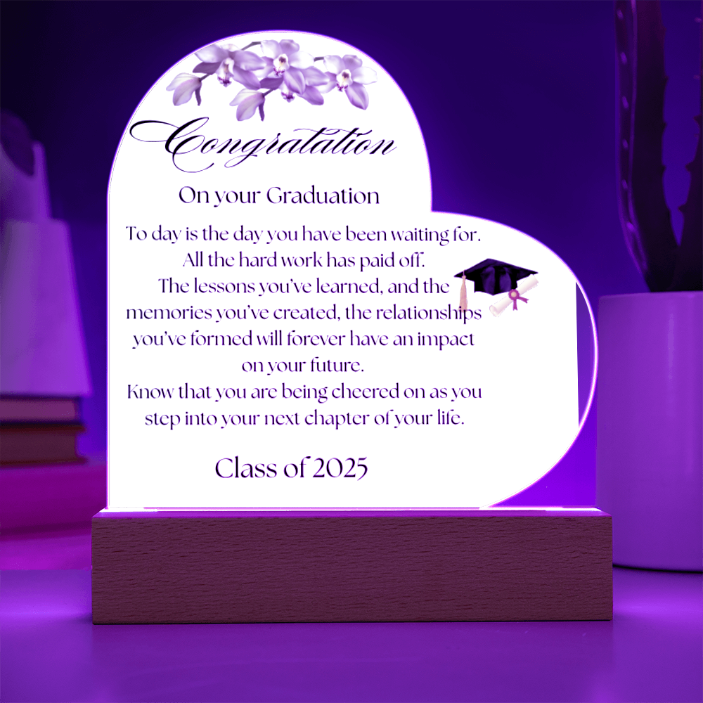2025 Congratulation Graduate - Acrylic Heart Plaque