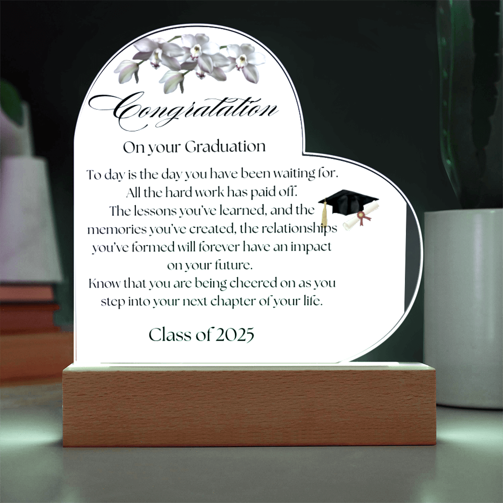 2025 Congratulation Graduate - Acrylic Heart Plaque