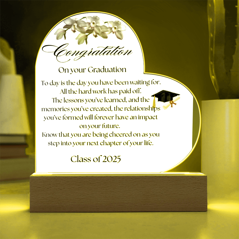 2025 Congratulation Graduate - Acrylic Heart Plaque
