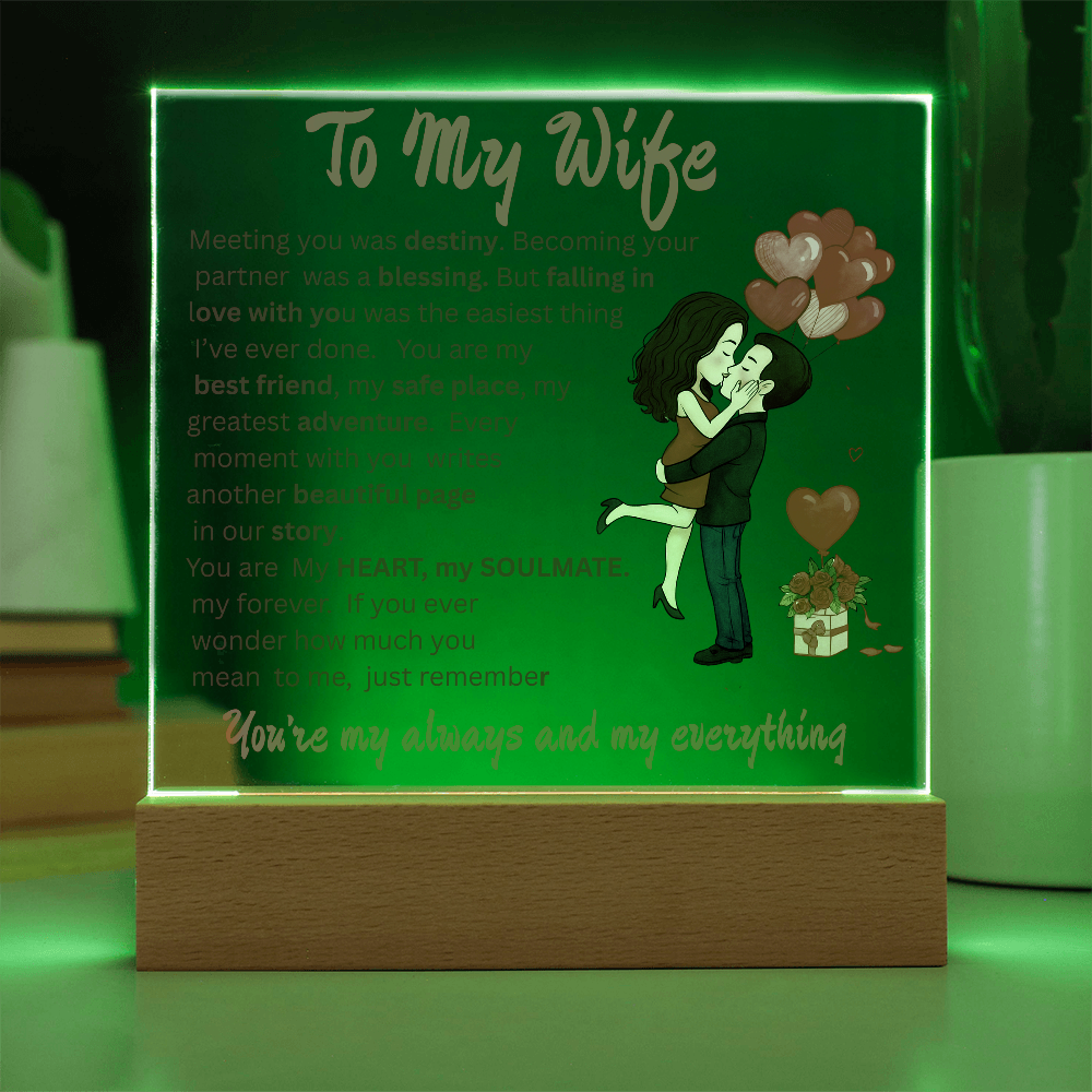 ACRYLIC  PLAQUE   ...TO MY WIFE