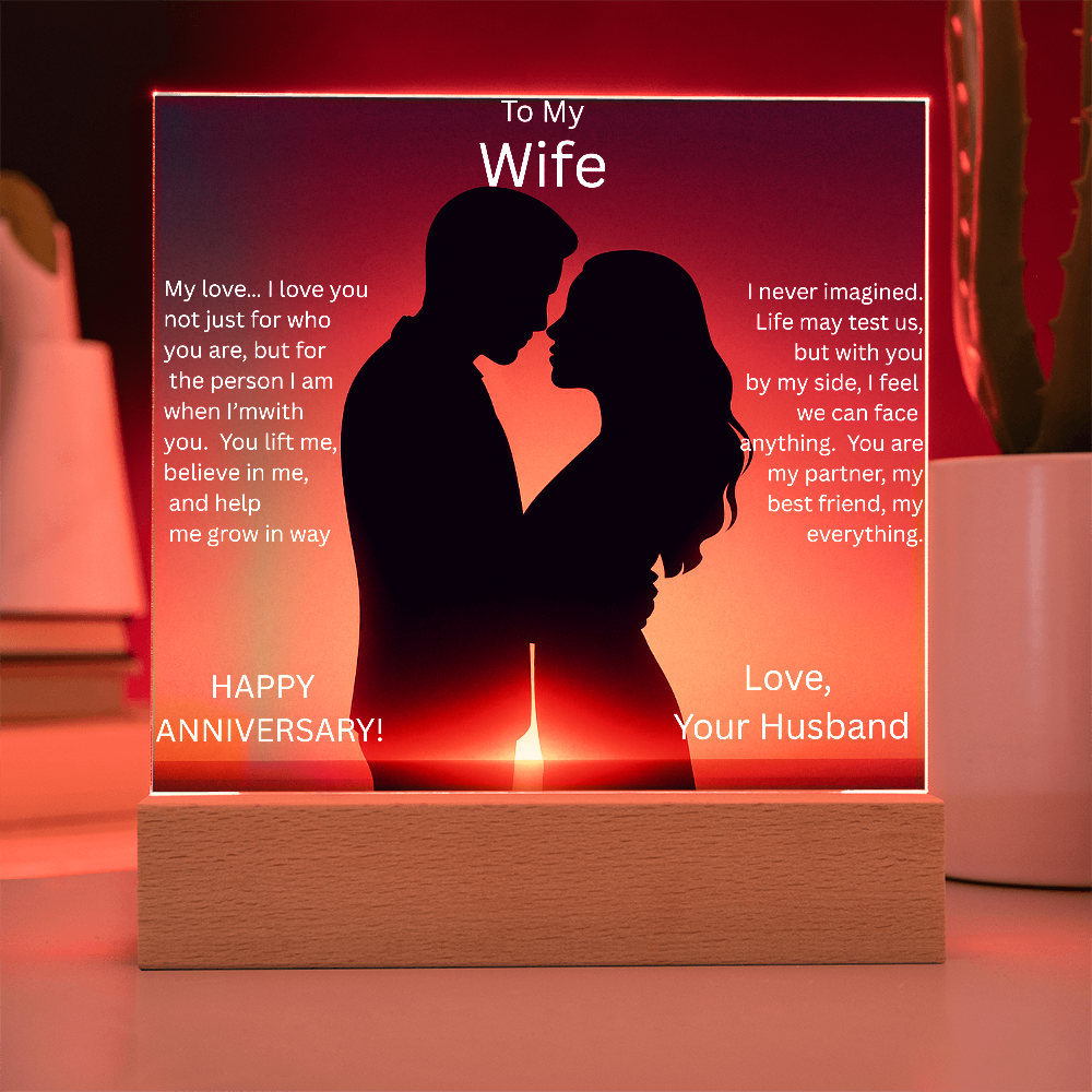 TO MY WIFE ANNIVERSARY,,,ACRYLIC PLAQUE