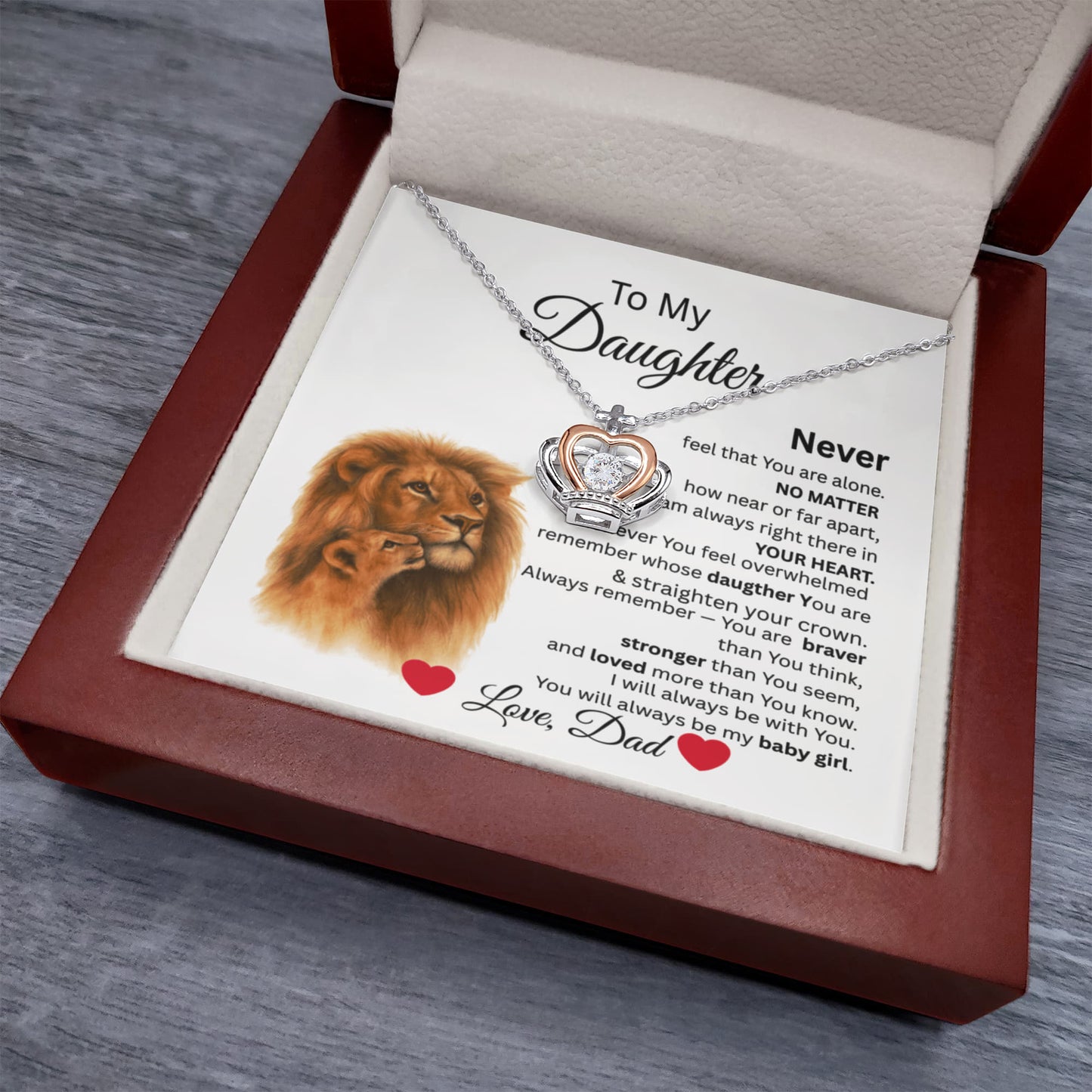 TO MY DAUGHTER NECKLACE.....STRAIGHTEN YOUR CROWN