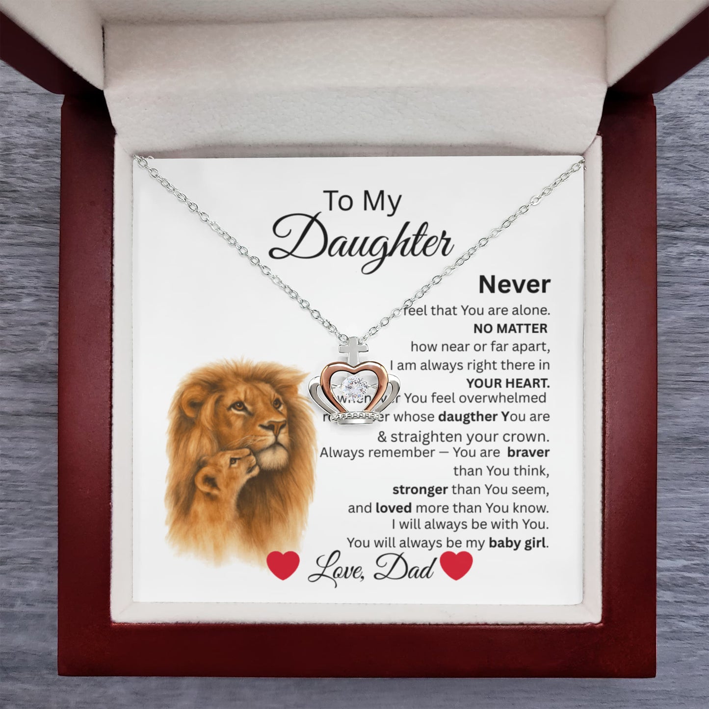 TO MY DAUGHTER NECKLACE.....STRAIGHTEN YOUR CROWN