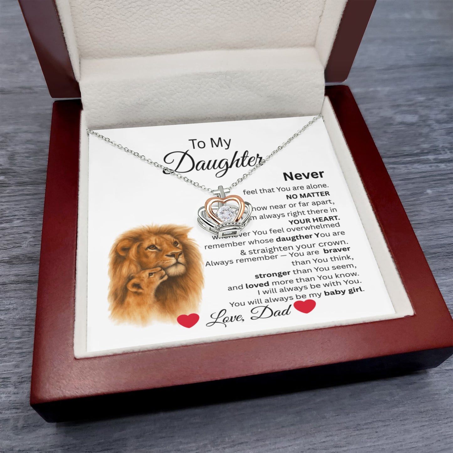 TO DAUGHTER CROWN NECKLACE...From Dad   NO MATTER