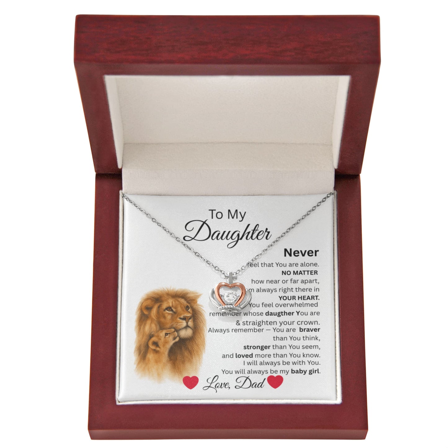 TO DAUGHTER CROWN NECKLACE...From Dad   NO MATTER