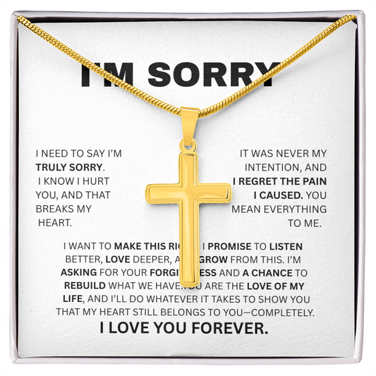 I'M SORRY  ARTISIAN CROSS NECKLACE WITH SNAKE CHAIN....TRULY SORRY