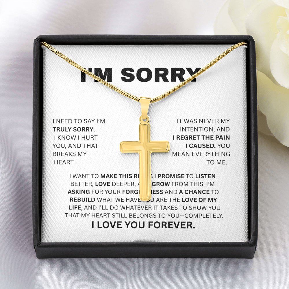 I'M SORRY  ARTISIAN CROSS NECKLACE WITH SNAKE CHAIN....TRULY SORRY