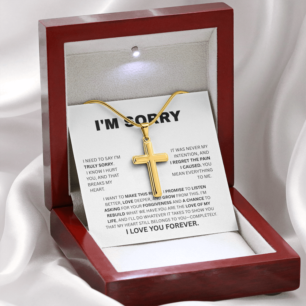 I'M SORRY  ARTISIAN CROSS NECKLACE WITH SNAKE CHAIN....TRULY SORRY