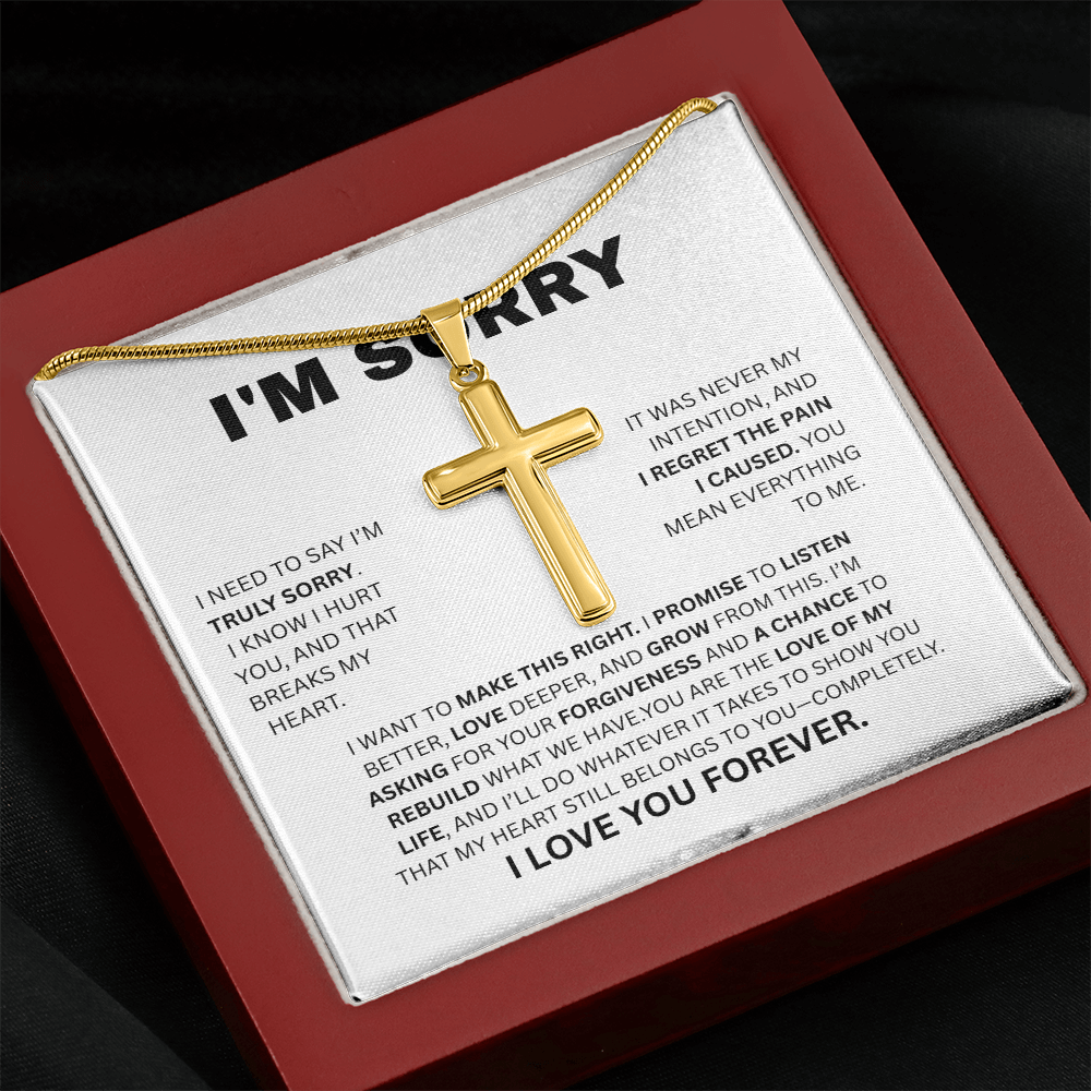 I'M SORRY  ARTISIAN CROSS NECKLACE WITH SNAKE CHAIN....TRULY SORRY
