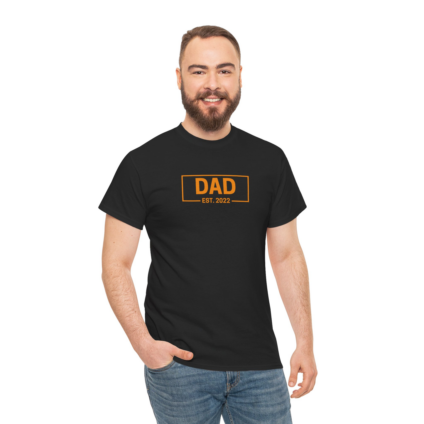Dad EST YEAR - Unisex Heavy Cotton Tee