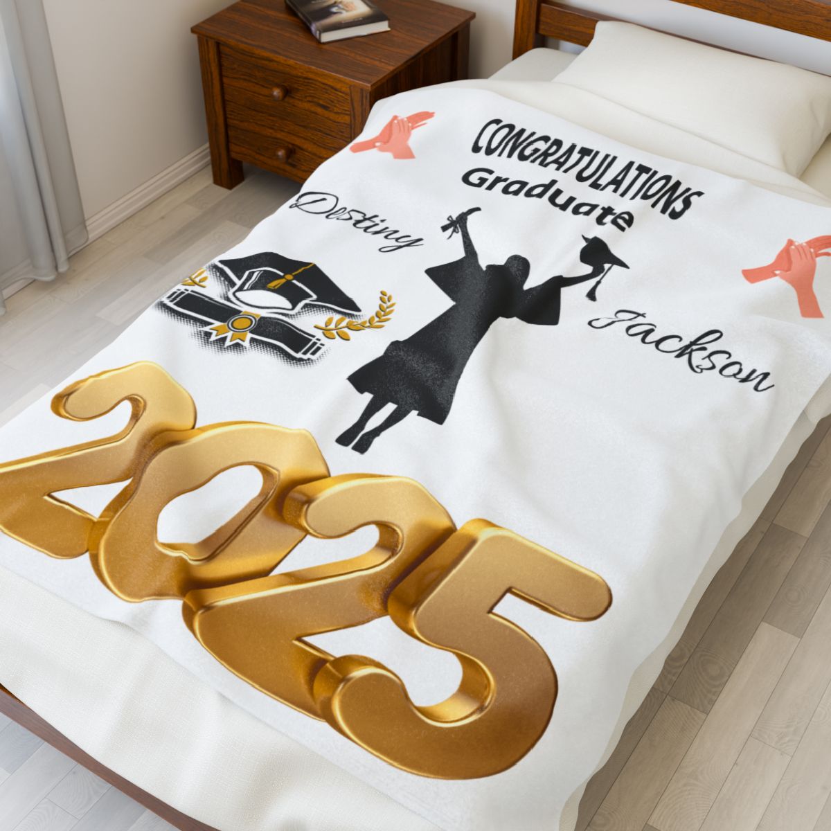 2025 GRADUATION- Personalize -Velveteen Plush Blanket