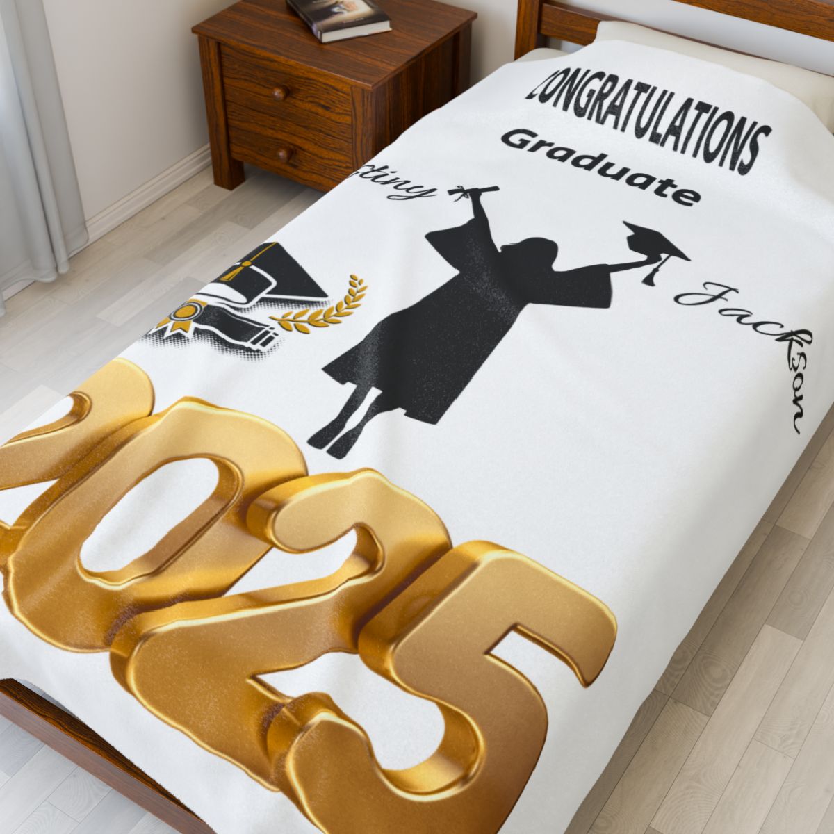 2025 GRADUATION- Personalize -Velveteen Plush Blanket