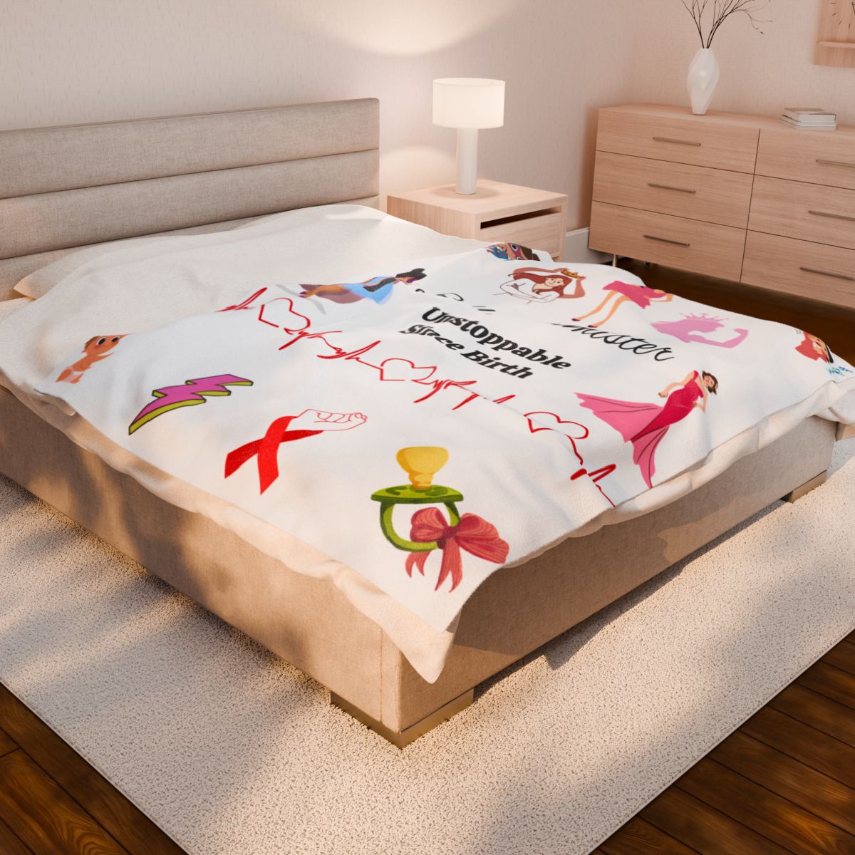 UNSTOPPABLE GIRL BLANKET     SOFT Velveteen Plush