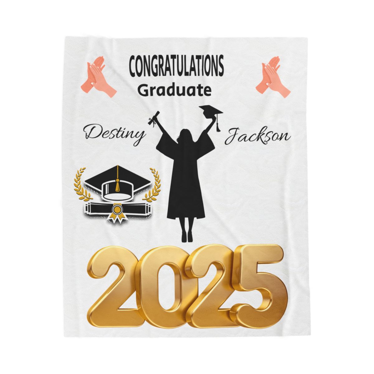 2025 GRADUATION- Personalize -Velveteen Plush Blanket