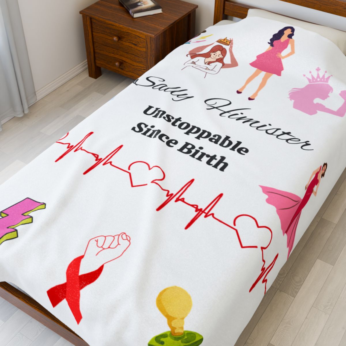 UNSTOPPABLE GIRL BLANKET     SOFT Velveteen Plush
