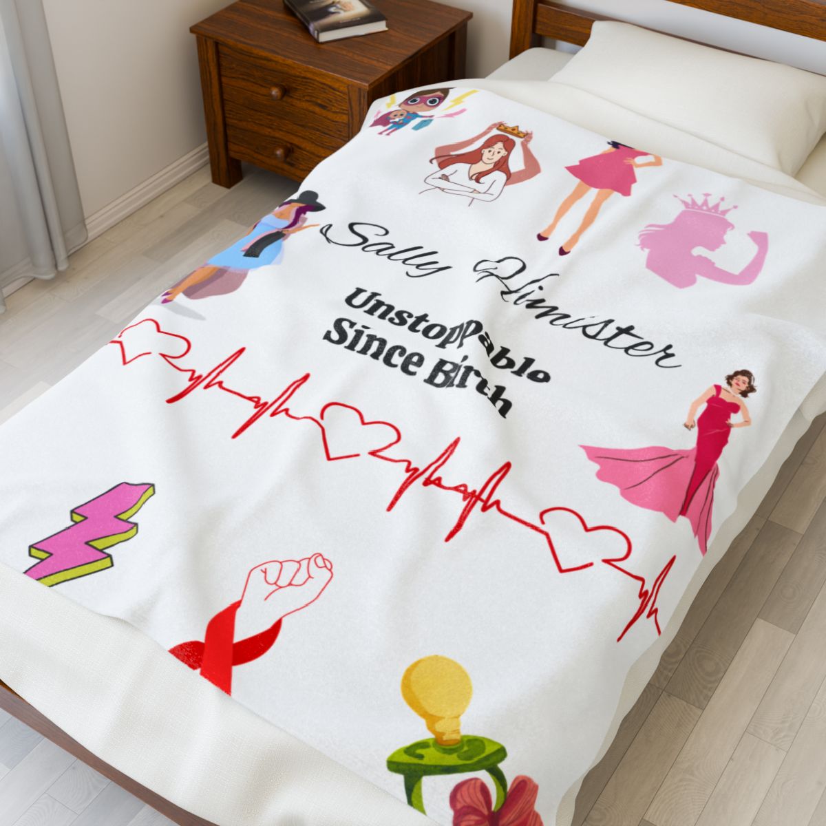 UNSTOPPABLE GIRL BLANKET     SOFT Velveteen Plush